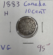 1883 10 cent coin